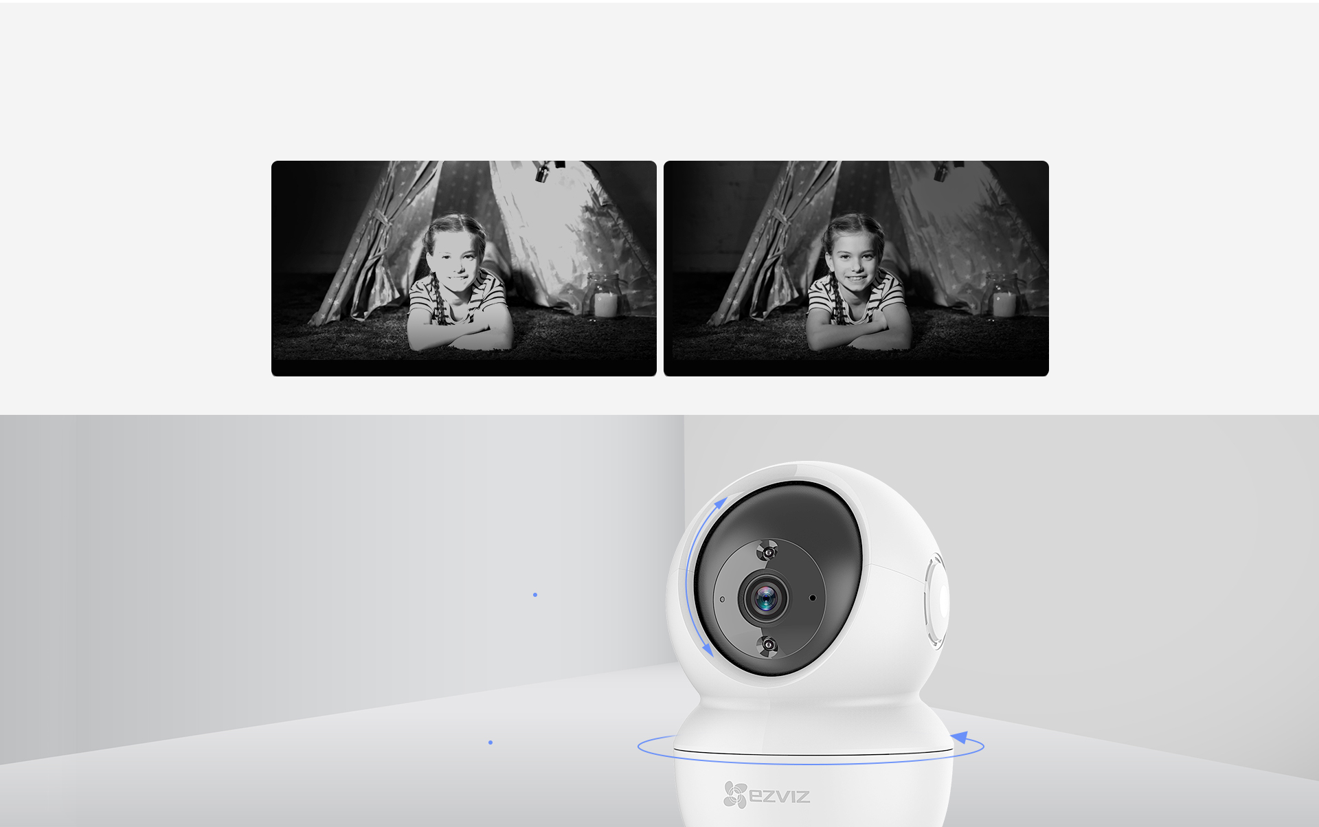 Minh họa Smart IR và xoay camera C6N do EZVIZ công bố